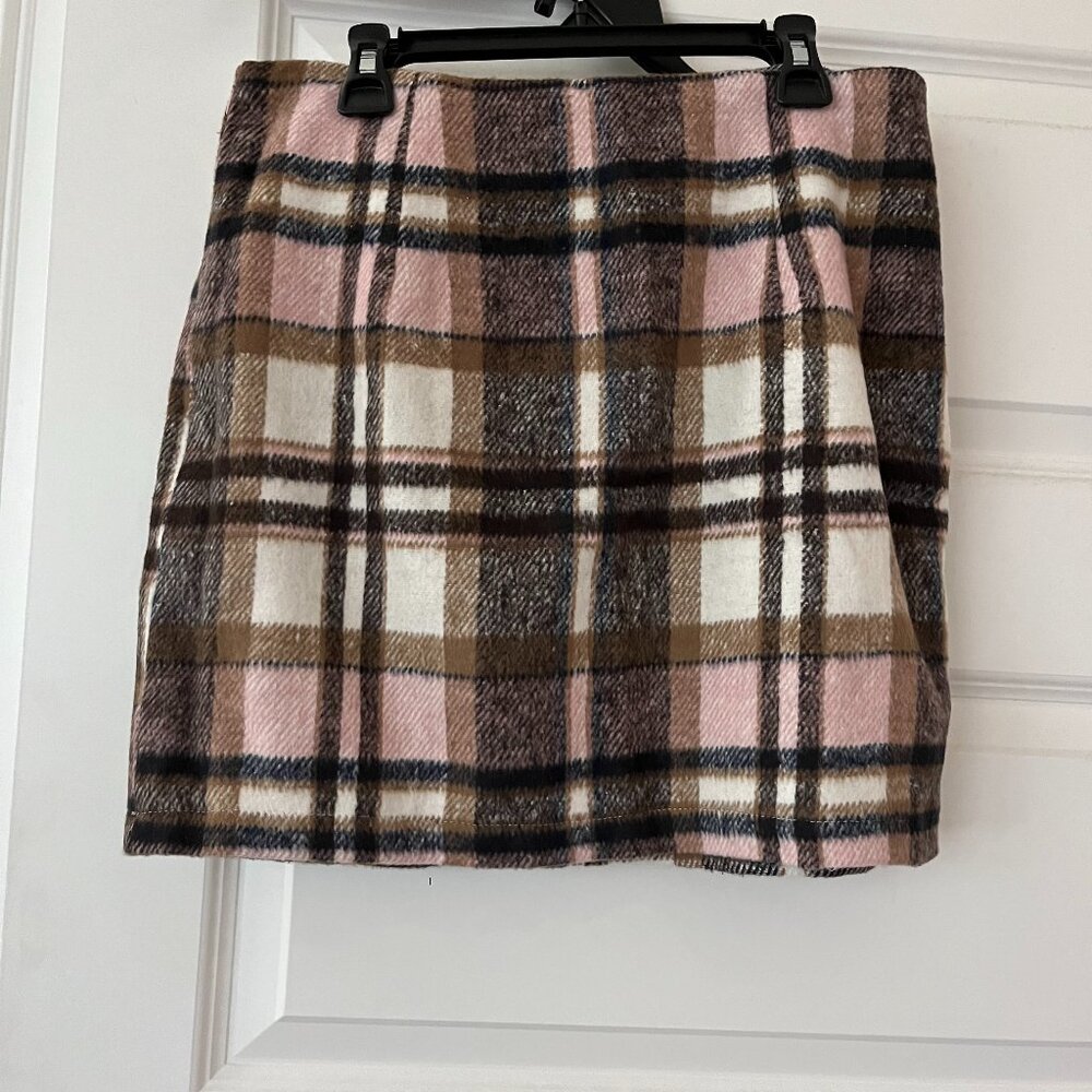 Pink Plaid Skirt